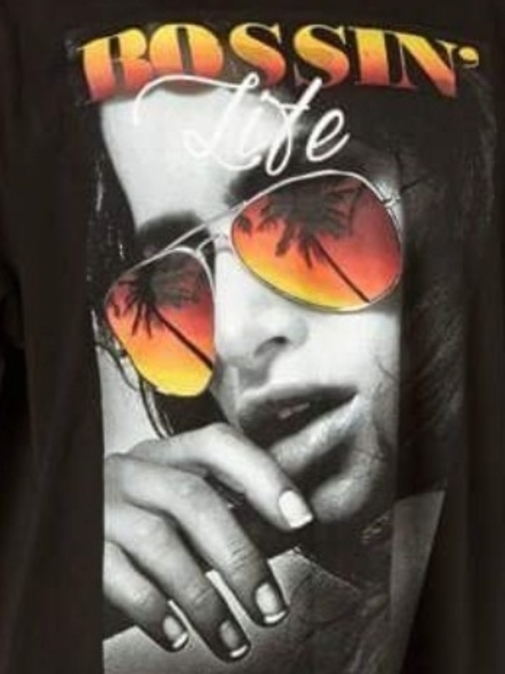 "Bossin' Life' Graphic Vibrant  T-Shirt  - Black..Mens Plus Size 3x. Brand New. - Picture 2 of 2